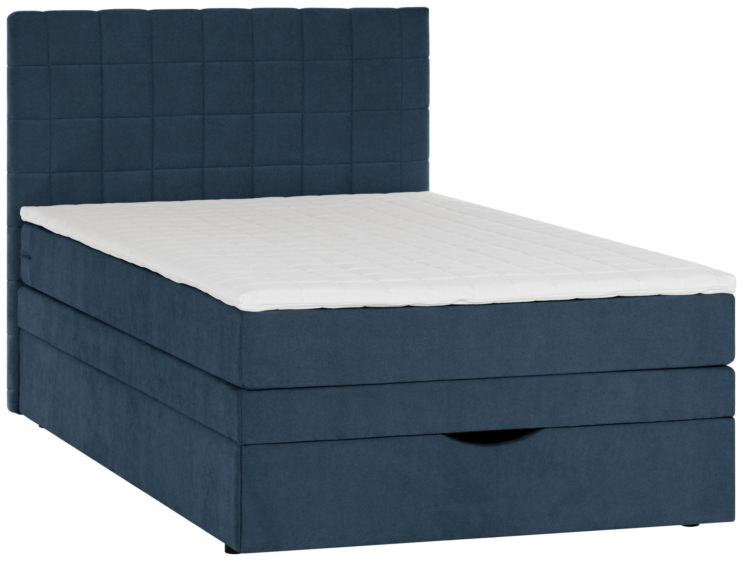 BOXSPRINGBETT 140/200 cm,  in Dunkelblau  - Schwarz/Dunkelblau, Design, Kunststoff/Textil (140/200cm) - Welnova
