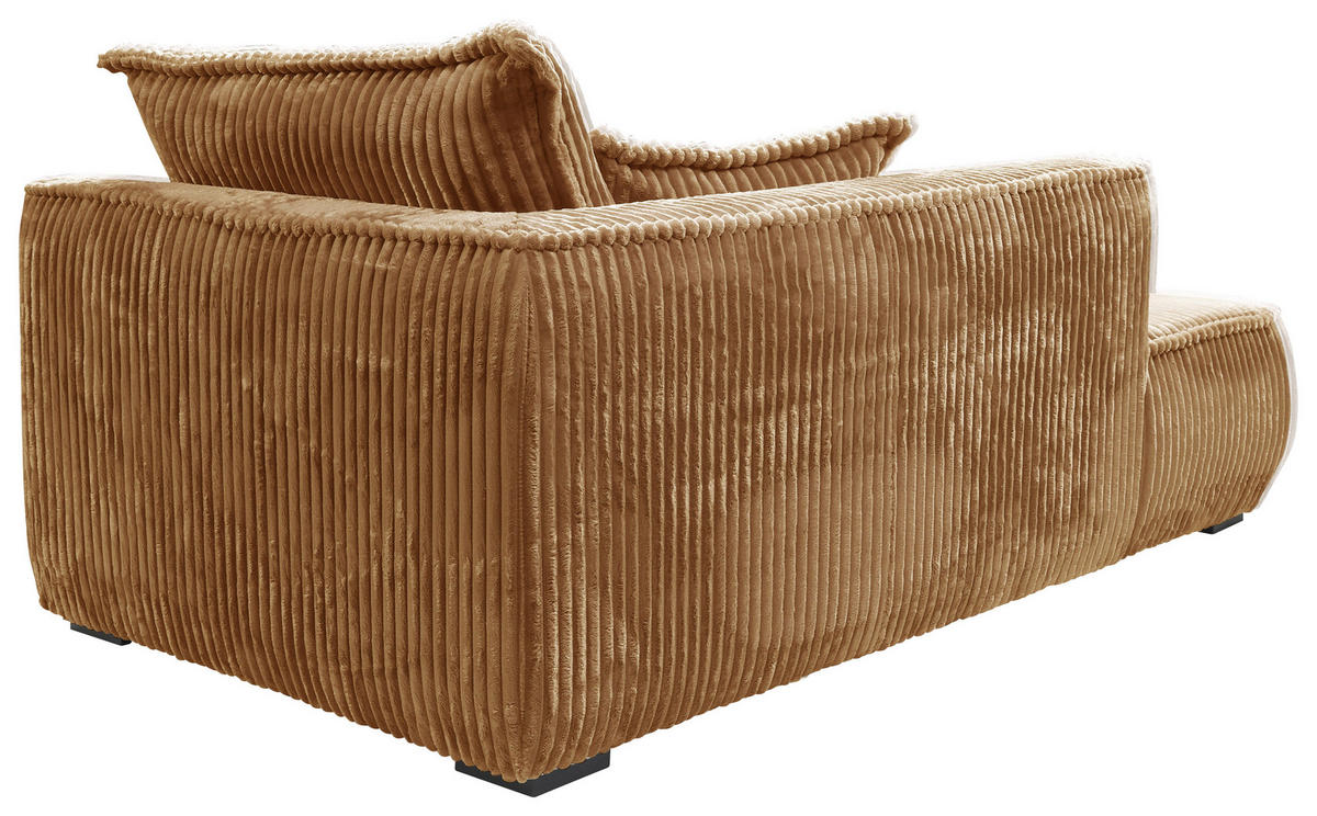 RÉCAMIERE in Cord Rostfarben  - Rostfarben/Schwarz, Design, Holz/Textil (207/75/121cm) - MID.YOU