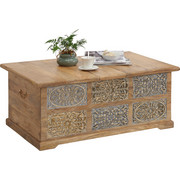 TRUHLA, dřevo, mangové dřevo, masivní, - světle šedá/přírodní barvy, Trend, dřevo (110/45/70cm) - Ambia Home