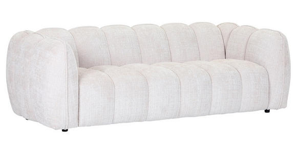 BIGSOFA Chenille Creme - Creme/Schwarz, KONVENTIONELL, Kunststoff/Textil (217/74/100cm) - Carryhome