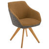 ARMLEHNSTUHL  in Flachgewebe  - Currygelb/Eichefarben, Design, Holz/Textil (60/84/68cm) - Koinor