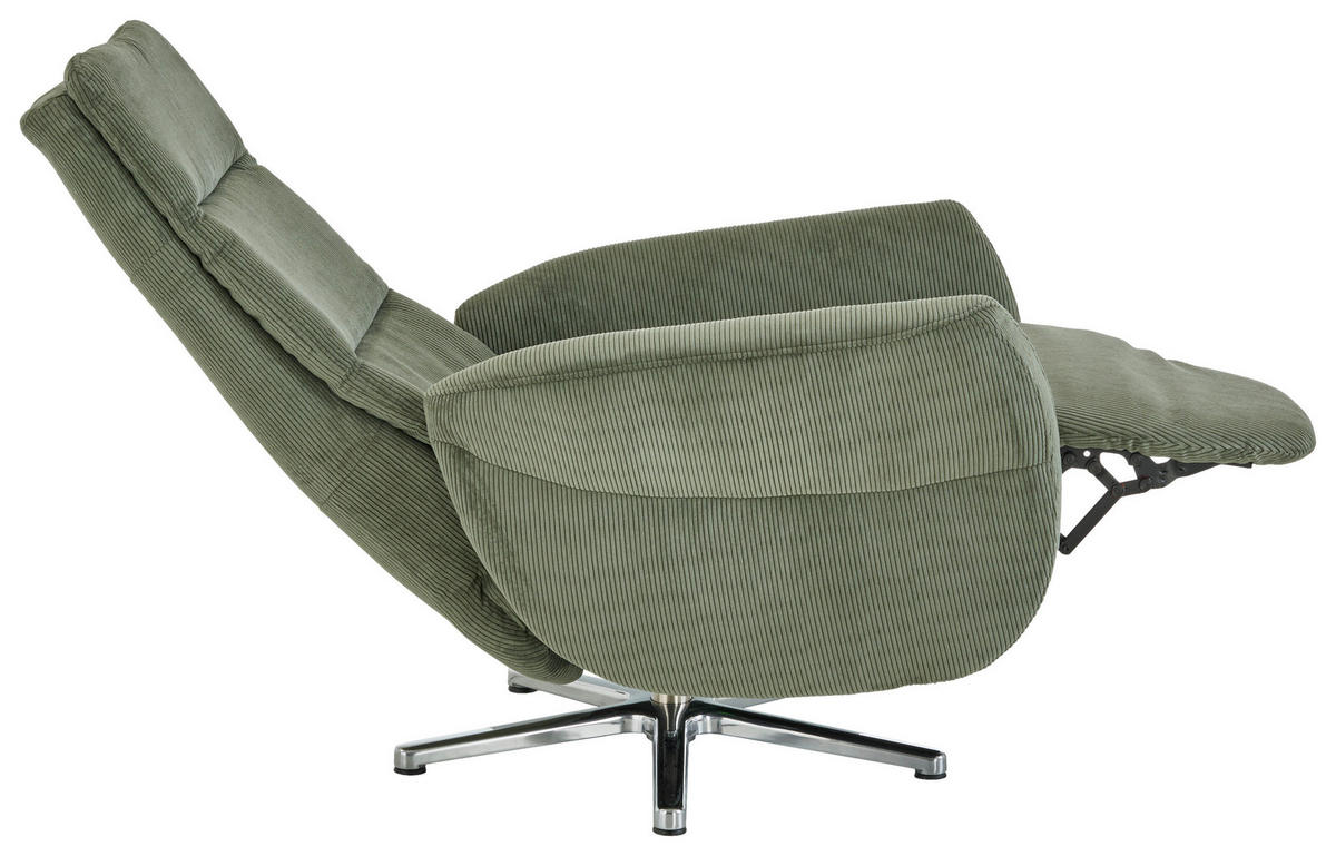 RELAXSESSEL in Textil Dunkelgrün  - Chromfarben/Dunkelgrün, Design, Textil/Metall (78/113/83cm) - Beldomo Speed