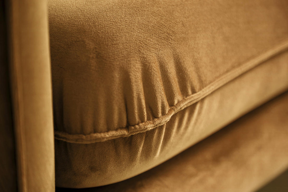 3-SITZER-SOFA ROSSANA-3S Sofa in Samt Senfgelb  - Senfgelb, MODERN, Textil (215/88/94cm) - MID.YOU