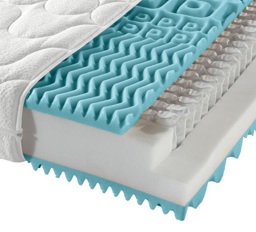 TASCHENFEDERKERNMATRATZE 160/200 cm Höhe ca. 22 cm  - Weiss, Basics, Textil (160/200cm) - Sleeptex