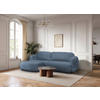 ECKSOFA VELU Blau Chenille  - Blau/Schwarz, Design, Textil (175cm) - MID.YOU