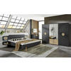 KLEIDERSCHRANK 270/210/58 cm 6-türig Graphitfarben, Eichefarben  - Eichefarben/Graphitfarben, Design, Glas/Holzwerkstoff (270/210/58cm) - MID.YOU