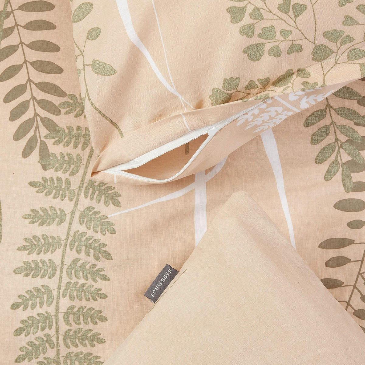 BETTWÄSCHE 2-teilig ANNIC Renforcé 135/200 cm  - Sandfarben, Basics, Textil (135/200cm)
