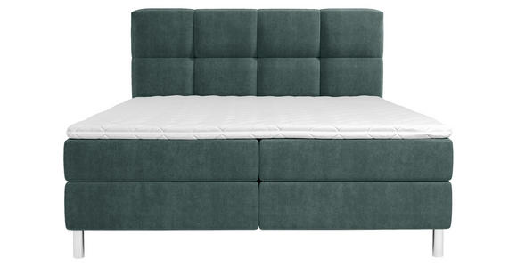 BOXBETT 160/200 cm in Türkis - Türkis/Chromfarben, Design, Holz/Holzwerkstoff (160/200cm) - Esposa