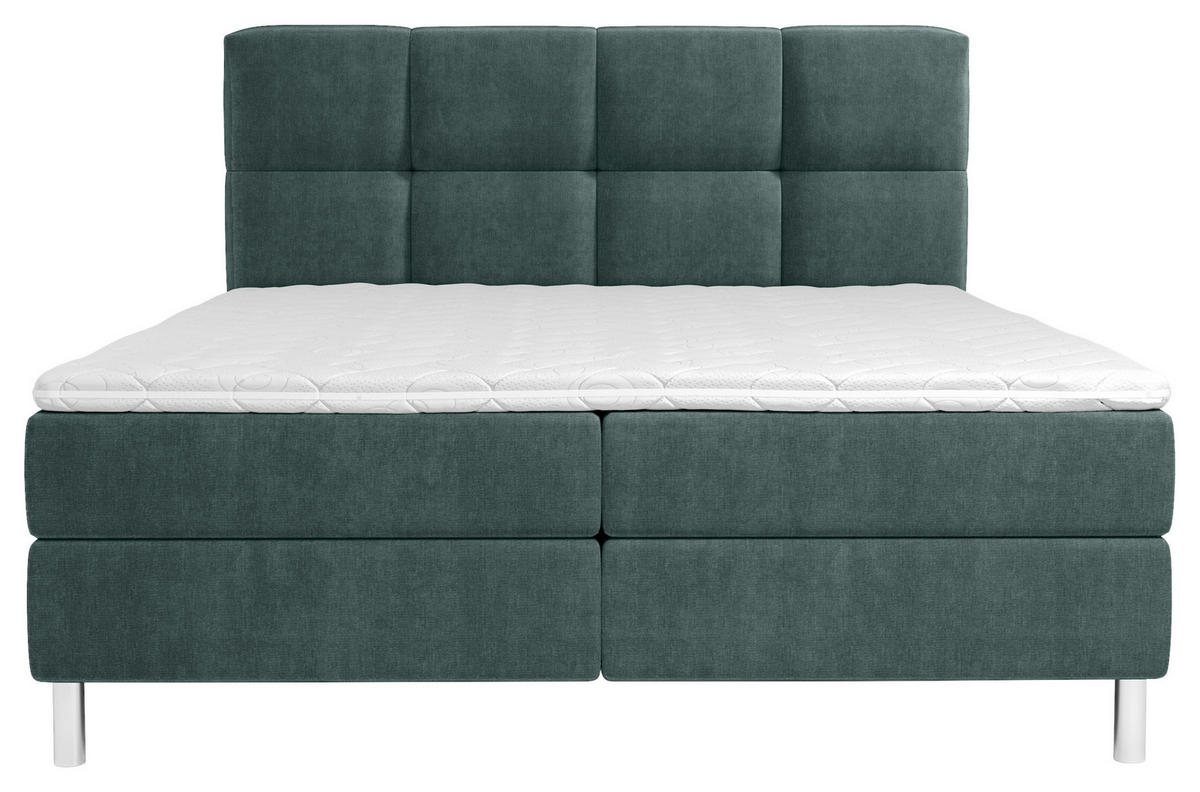BOXBETT 160/200 cm  in Türkis  - Türkis/Chromfarben, Design, Holz/Holzwerkstoff (160/200cm) - Esposa