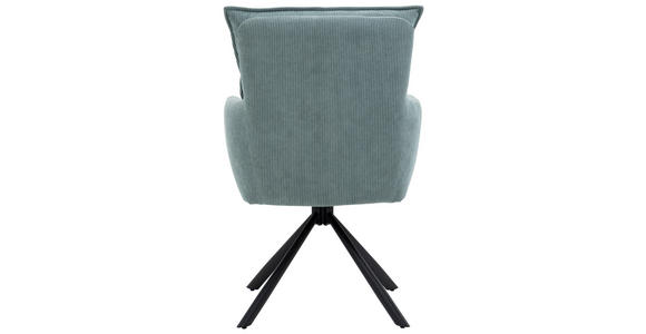 ARMLEHNSTUHL  Stoffauswahl, inklusive Armlehnen, Sitzfläche 180° drehbar Cord  - Schwarz/Hellblau, Design, Textil/Metall (60/95/67cm) - Novel
