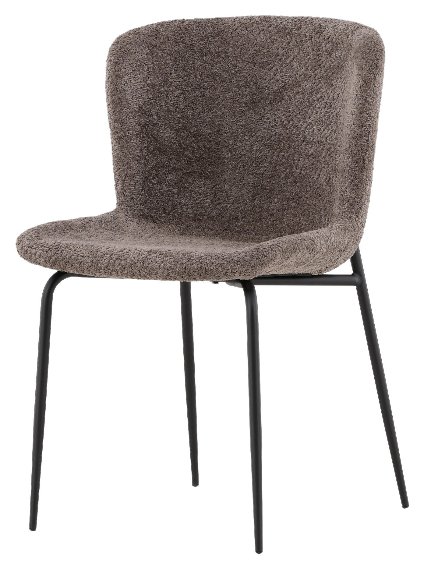 STUHL-SET 2 Stück  in Stahl Bouclé Metall, Textil  - Dunkelgrau/Schwarz, Design, Kunststoff/Textil (48/79,5/54cm) - Livetastic