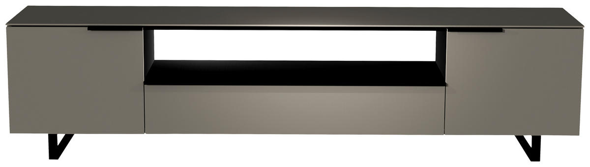 LOWBOARD Grau, Schwarz  210/51/45 cm  - Schwarz/Grau, Design, Glas/Holzwerkstoff (210/51/45cm) - Moderano