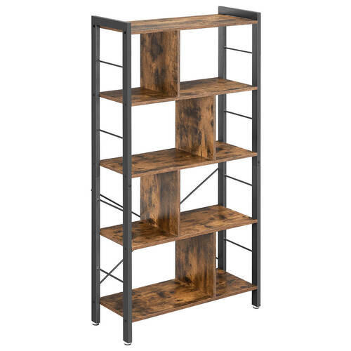 BÜCHERWAND Braun, Schwarz  - Schwarz/Braun, Basics, Holzwerkstoff/Metall (74/154,5/30cm) - Boxxx