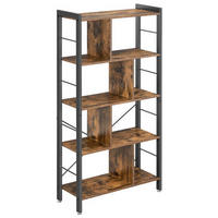 BÜCHERWAND Braun, Schwarz  - Schwarz/Braun, Basics, Holzwerkstoff/Metall (74/154,5/30cm) - Boxxx