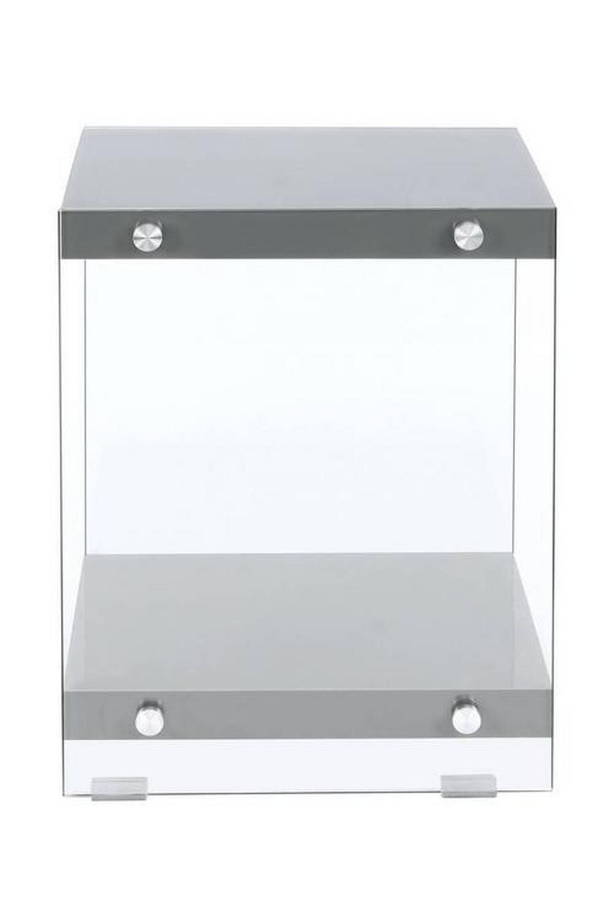 BEISTELLTISCH in Glas, Holzwerkstoff 35/35/45 cm  - Klar/Grau, Basics, Glas/Holzwerkstoff (35/35/45cm) - Kayoom