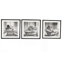 KÉP SZETT 40/40/2.5 cm  - fekete/fehér, Basics, faalapú anyag/Üveg (40/40/2.5cm)