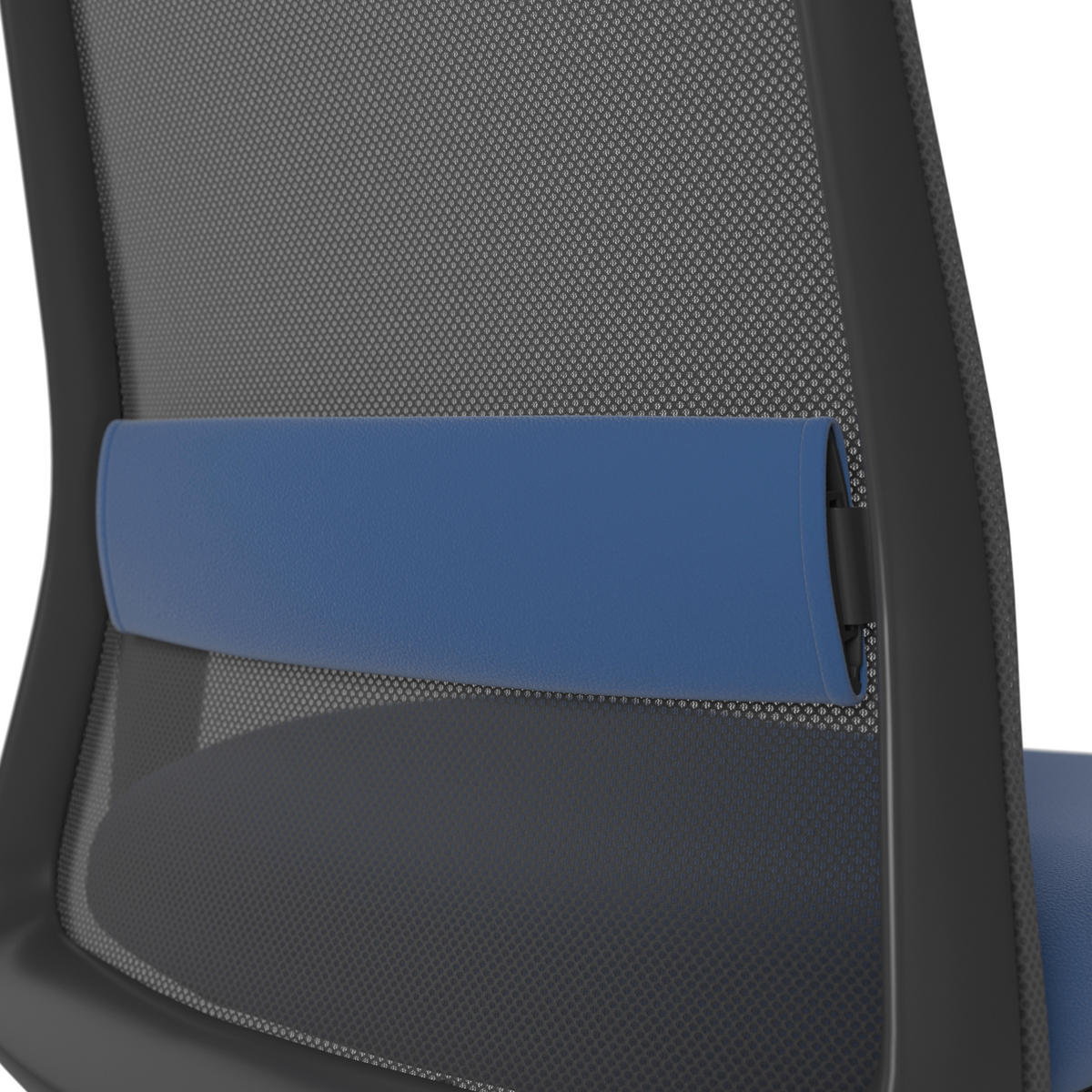 DREHSTUHL Lederlook Blau, Schwarz  - Blau/Schwarz, MODERN, Kunststoff/Textil (70/103-115/70cm)