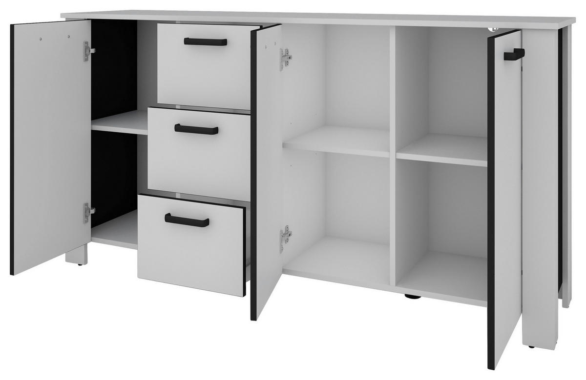 SIDEBOARD  in 160/84/40 cm  - Schwarz/Weiß, Design, Holzwerkstoff (160/84/40cm) - MID.YOU