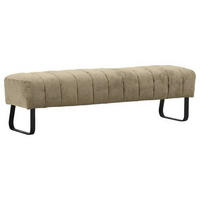 SITZBANK in Textil Taupe  - Taupe/Schwarz, Design, Textil/Metall (150/52/53cm) - Novel