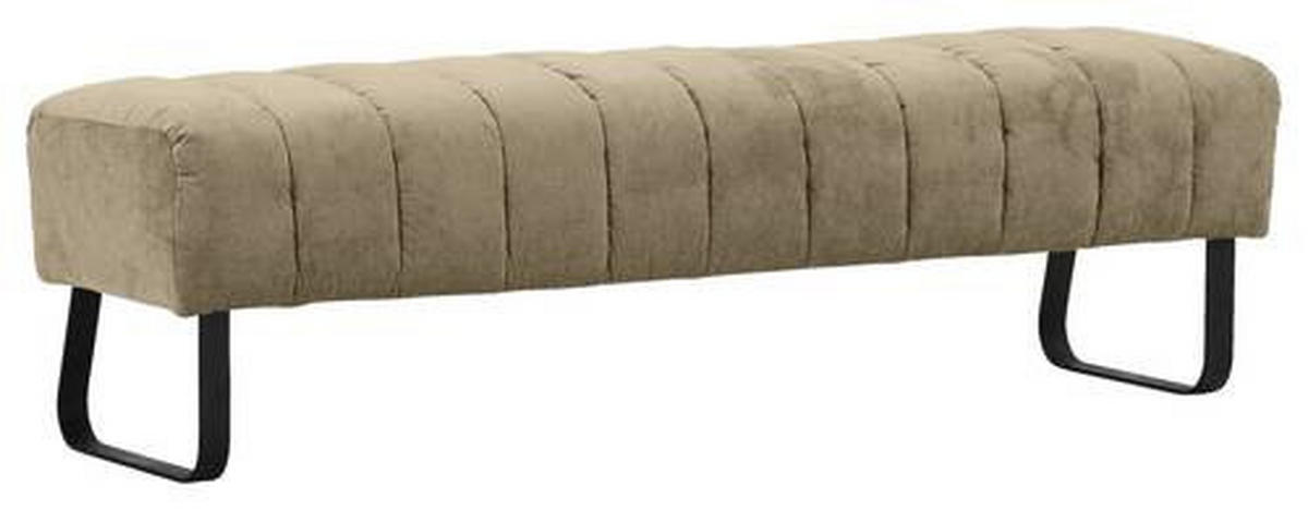 SITZBANK in Textil Taupe  - Taupe/Schwarz, Design, Textil/Metall (150/52/53cm) - Novel