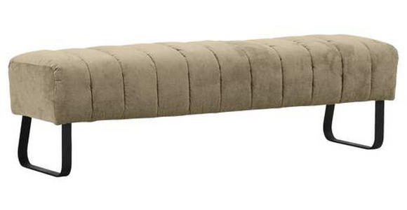 SITZBANK 150/52/53 cm Flachgewebe Taupe Metall  - Taupe/Schwarz, Design, Textil/Metall (150/52/53cm) - Novel