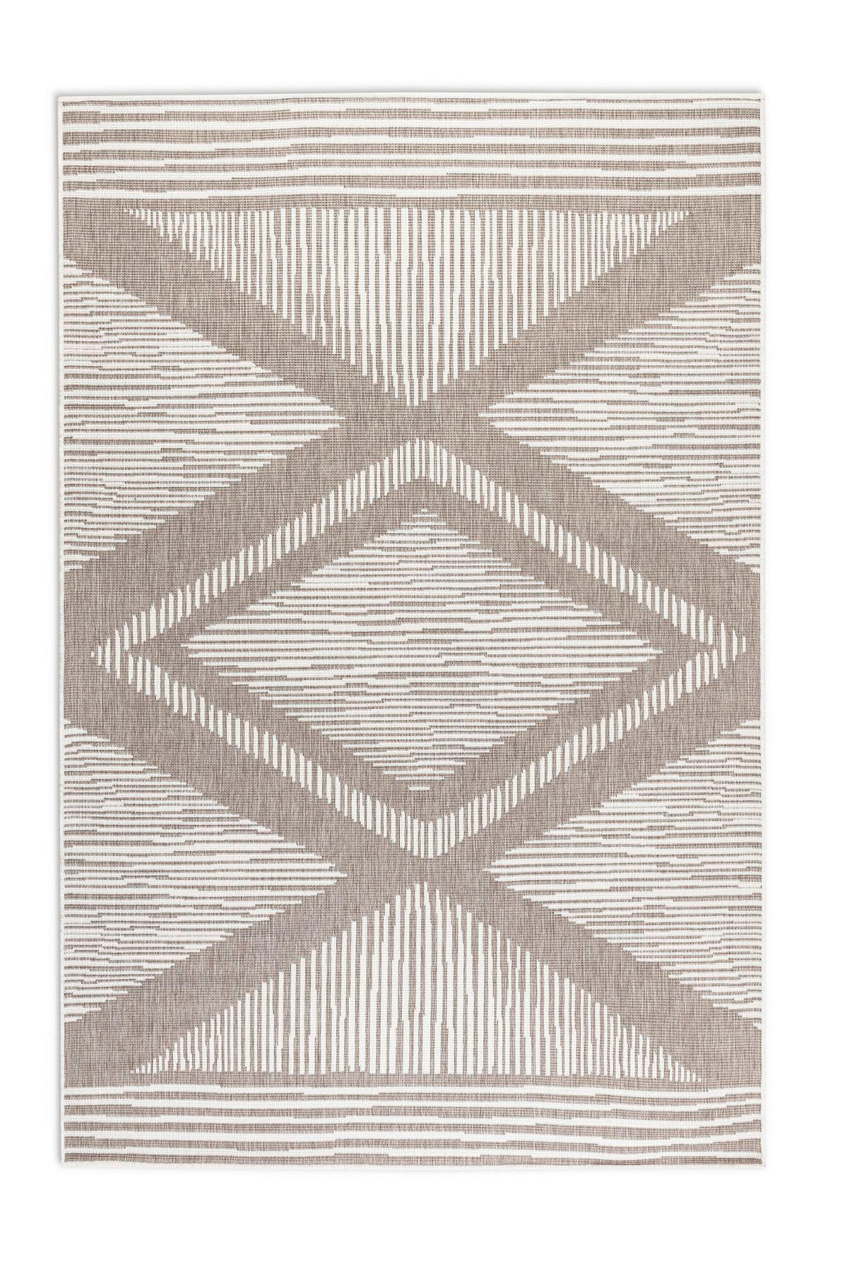 OUTDOORTEPPICH 120/170 cm Gemini Weiß, Cappuccino  - Weiß/Cappuccino, Design, Kunststoff (120/170cm)