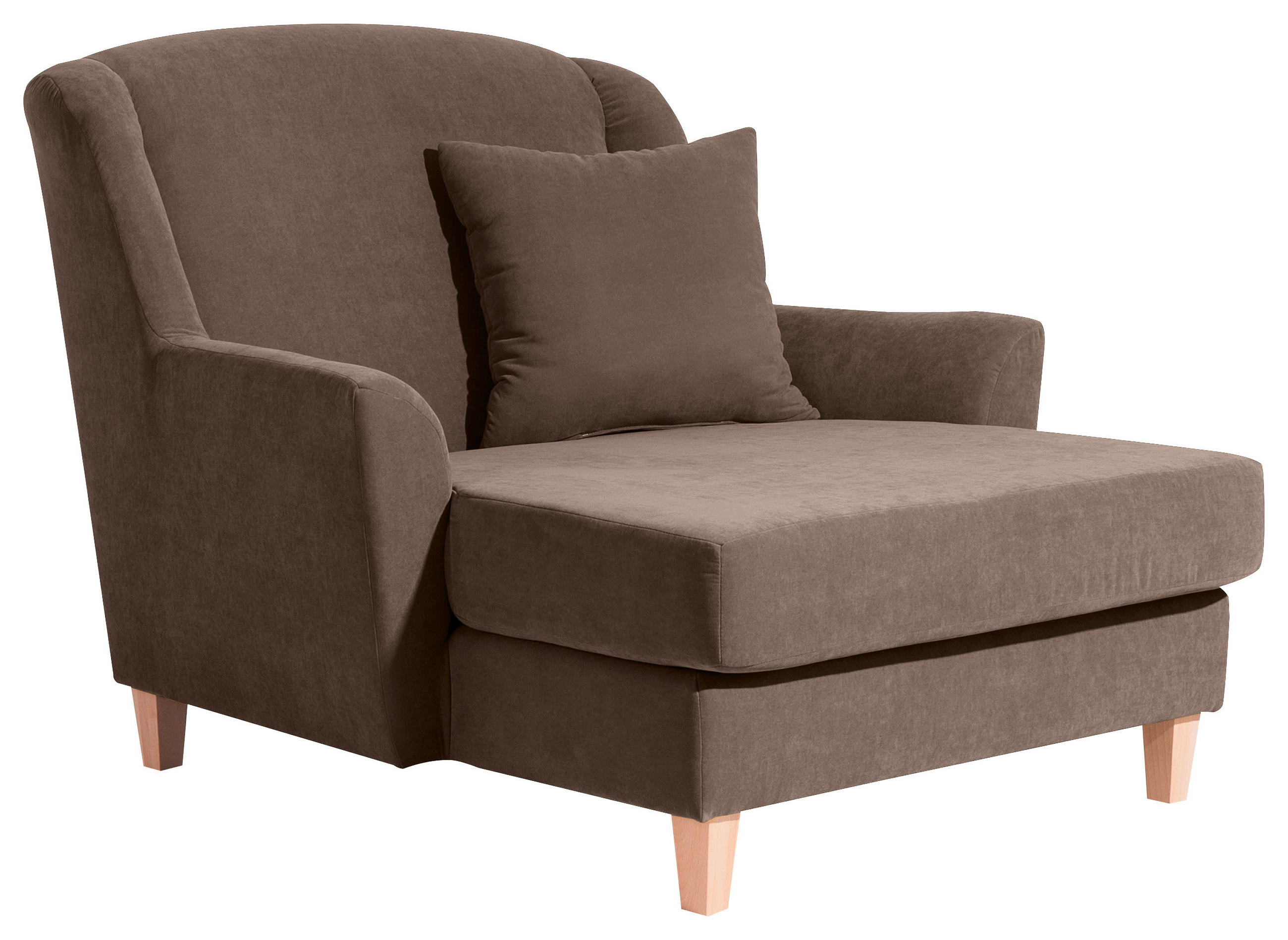 XXL-SESSEL Velours Sahara  - Naturfarben/Sahara, Modern, Holz/Holzwerkstoff (136/107/142cm) - Max Winzer