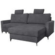 ECKSOFA Anthrazit Struktur  - Anthrazit/Schwarz, KONVENTIONELL, Textil/Metall (230/164cm) - Carryhome