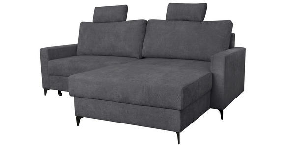 ECKSOFA Anthrazit Struktur  - Anthrazit/Schwarz, KONVENTIONELL, Textil/Metall (230/164cm) - Carryhome