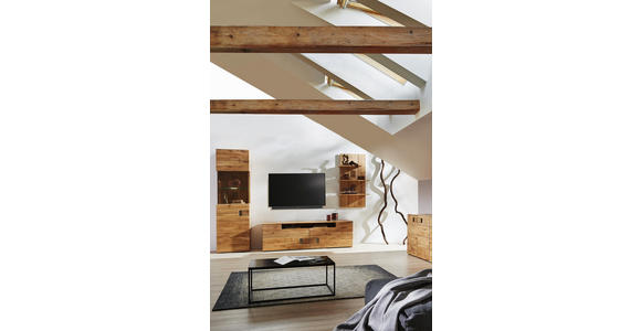 WOHNWAND in Eichefarben - Eichefarben, KONVENTIONELL, Glas/Holz (280/201,5/47,7cm) - Cantus