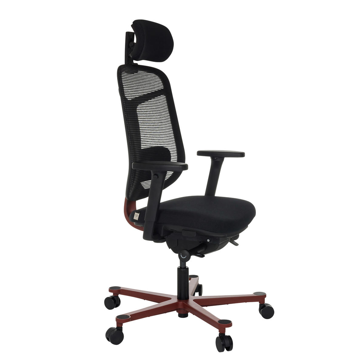 OTOČNÁ ŽIDLE, síťovina, černá - černá/červená, Moderní, textil/plast (66/118 - 136/60cm) - MID.YOU