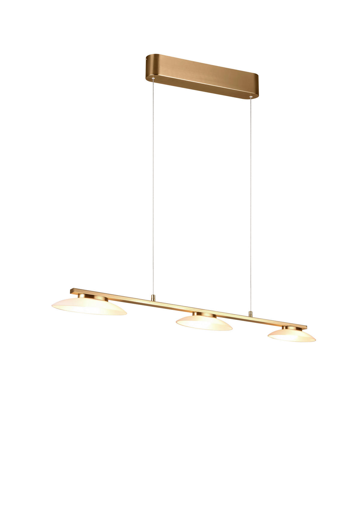 LED-PENDELLEUCHTE 102/10,5/150 cm    - Weiss/Messingfarben, Design, Glas/Metall (102/10,5/150cm) - Trio Leuchten