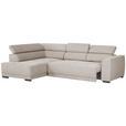 ECKSOFA Greige Struktur  - Greige/Schwarz, Design, Kunststoff/Textil (205/284cm) - Xora