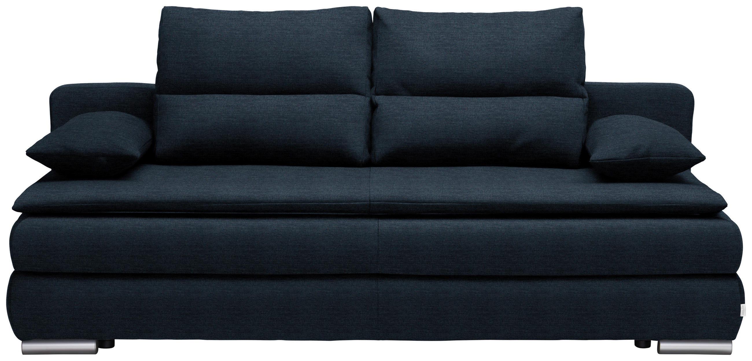 SCHLAFSOFA  mit Stoffauswahl, Schlafen auf Sitzhöhe, Rücken echt Webstoff Dunkelblau  - Silberfarben/Dunkelblau, KONVENTIONELL, Kunststoff/Textil (207/94/90cm) - Livetastic