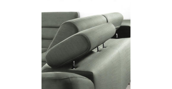 ECKSOFA in Webstoff Grau, Grün  - Grau/Grün, Design, Textil/Metall (235/280cm) - Hom`in