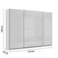 SCHWEBETÜRENSCHRANK  in Seidengrau  - Seidengrau/Alufarben, KONVENTIONELL, Glas/Holzwerkstoff (315/229/62cm) - Xora