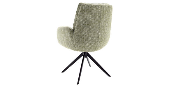 ARMLEHNSTUHL  Stoffauswahl, Typenauswahl, Sitzfläche 360° drehbar Webstoff  - Schwarz/Olivgrün, Design, Textil/Metall (66/95/74cm) - Novel