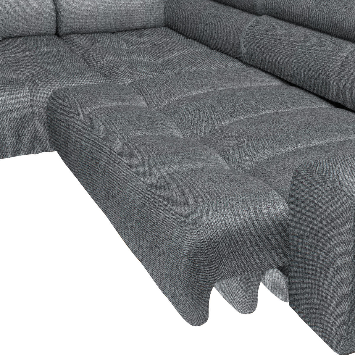 ECKSOFA in Webstoff Dunkelgrau  - Dunkelgrau/Schwarz, Design, Textil/Metall (177/270cm) - Welnova