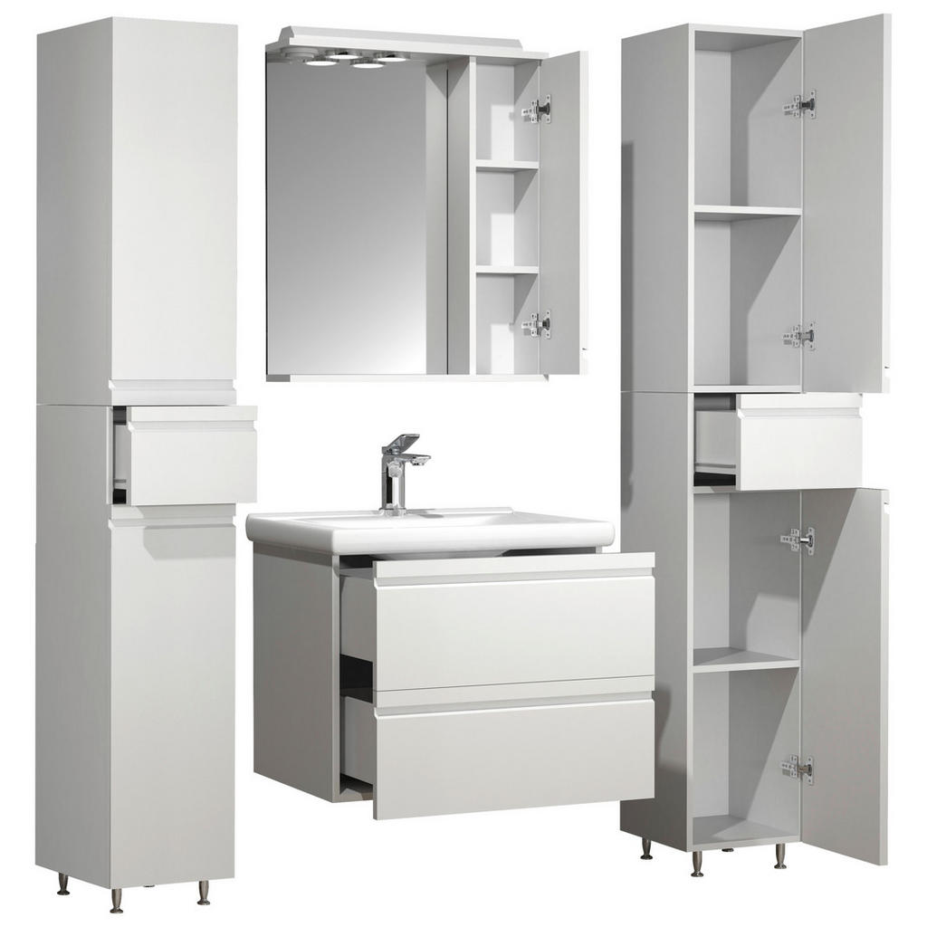 Thumbnail - Mid.you Badezimmer, Weiß, Holzwerkstoff, 5-teilig, 6 Fächer, 4 Schublade(n),2 Schublade(n) Schubladen, 120 cm, hängend, ...