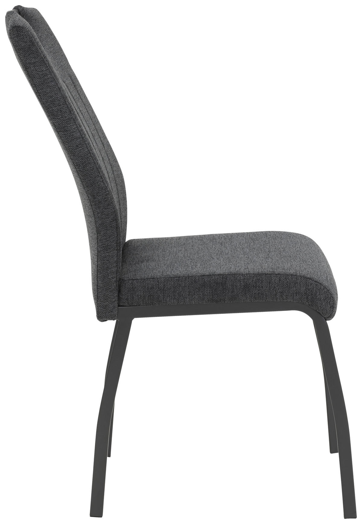 STUHL-SET 4 Stück  in Stahl Webstoff Metall, Textil  - Dunkelgrau/Anthrazit, MODERN, Textil/Metall (44/96/64cm) - MID.YOU