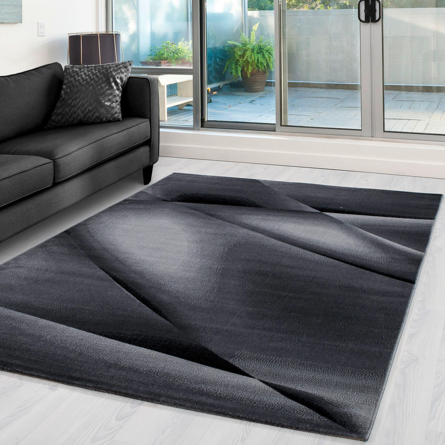 FLACHWEBETEPPICH 140/200 cm Miami Schwarz  - Schwarz, Design, Textil (140/200cm) - Novel