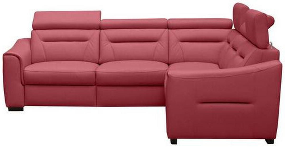 ECKSOFA Lederlook Echtleder Rot  - Wengefarben/Rot, Design, Leder/Holz (260/260cm) - Celina Home