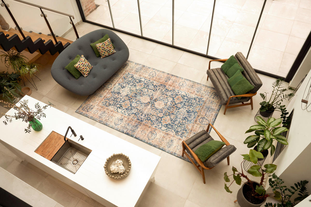 FLACHWEBETEPPICH 200/290 cm Aven Blau  - Blau, LIFESTYLE, Kunststoff/Textil (200/290cm) - wash+dry