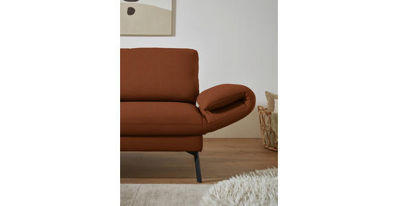 ECKSOFA  in Flachgewebe Kupferfarben Armteilverstellung, Relaxfunktion, Drehsitzfunktion  175-224/255-365 cm  - Schwarz/Kupferfarben, Design, Textil/Metall (175-224/255-365cm) - Dieter Knoll