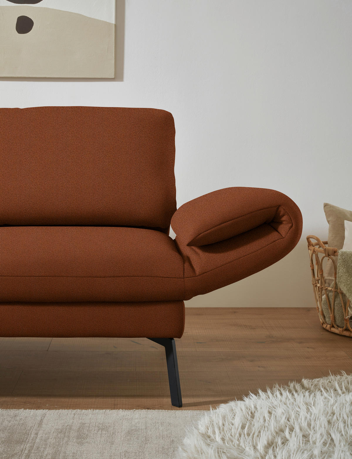 ECKSOFA  in Flachgewebe Kupferfarben  175-224/255-365 cm  - Schwarz/Kupferfarben, Design, Textil/Metall (175-224/255-365cm) - Dieter Knoll
