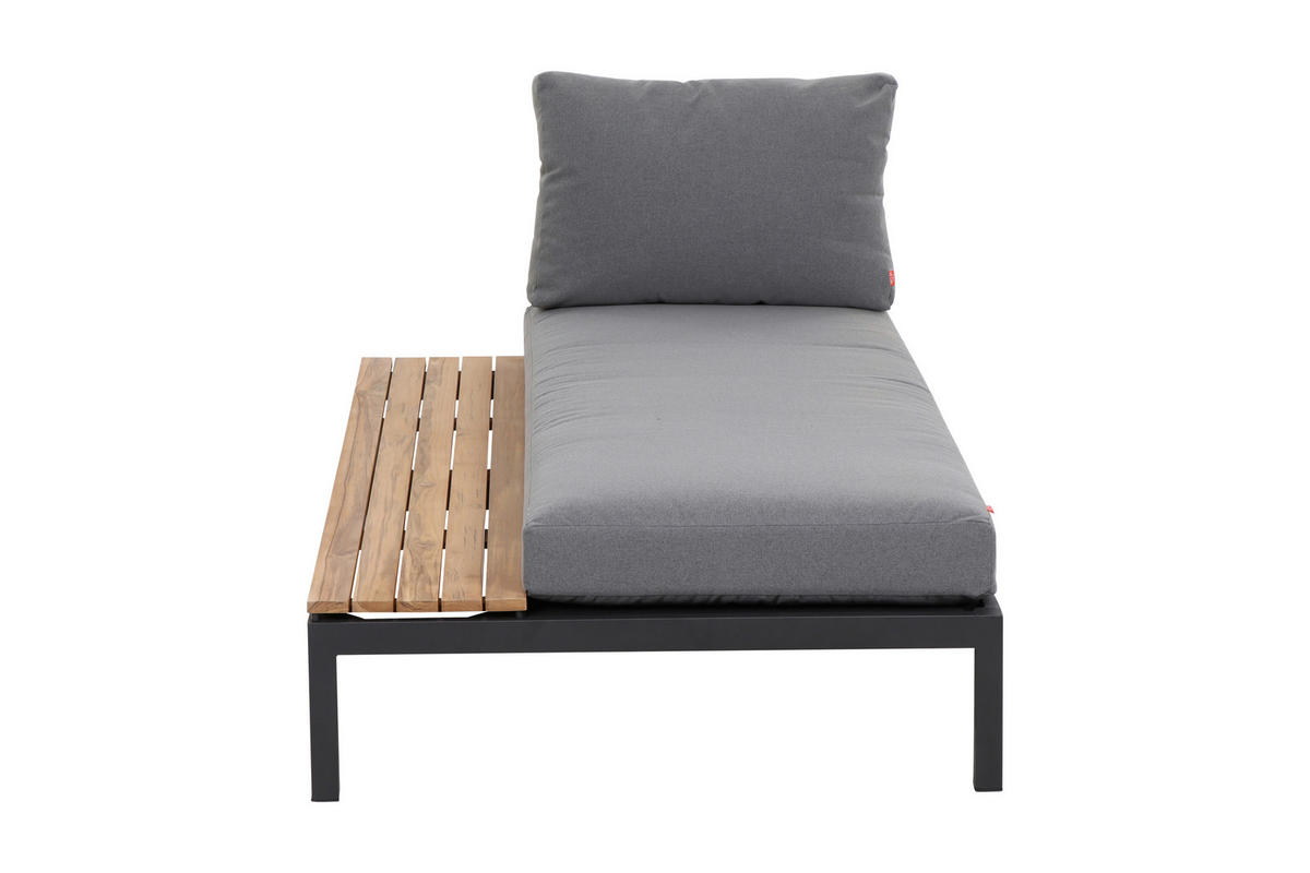 LOUNGEGARNITUR Teakholz massiv Aluminium  - Anthrazit/Grau, KONVENTIONELL, Holz/Textil (322/84/354cm) - Siena Garden