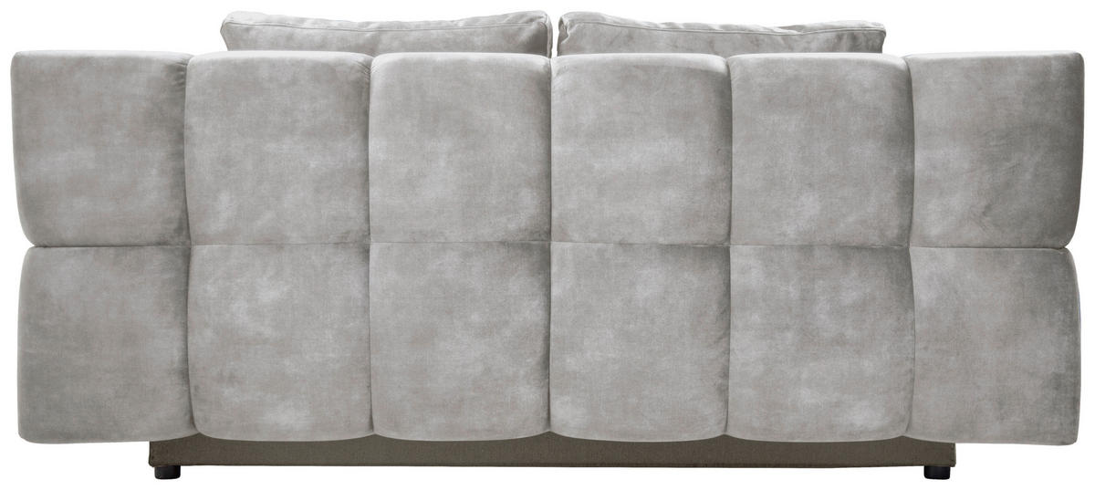 SCHLAFSOFA BOBBIO PLUS Velours Creme  inkl. Rückenkissen, Armlehnenkissen, Stauraum  - Creme/Schwarz, Design, Textil/Metall (204/90/95cm) - MID.YOU