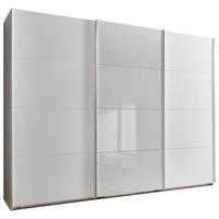 SCHWEBETÜRENSCHRANK in Weiss  - Weiss, Design, Glas/Holzwerkstoff (270/210/65cm) - Carryhome