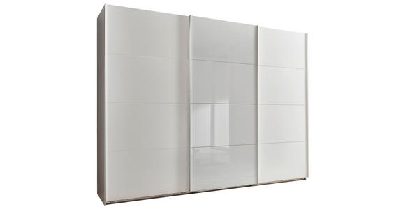 SCHWEBETÜRENSCHRANK  in Weiß  - Weiß, Design, Glas/Holzwerkstoff (270/210/65cm) - Carryhome