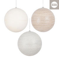 KUGLA ZA JELKU - šampanjac/bela, plastika (20cm)